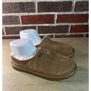UGG Mens Neuman Slipper Shoes Slip On Chestnut Suede Shearling Size 7